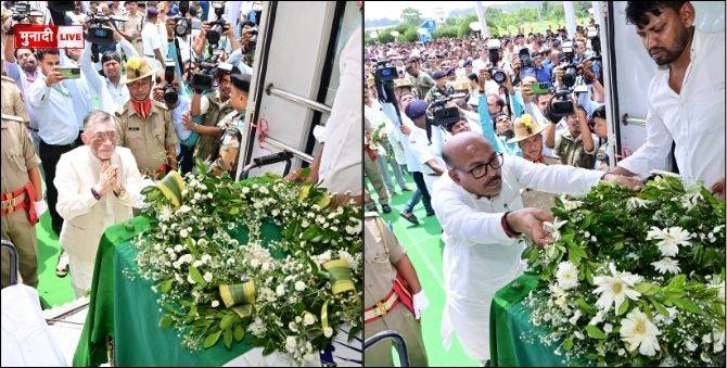 शिबू सोरेन को अंतिम श्रद्धांजलि