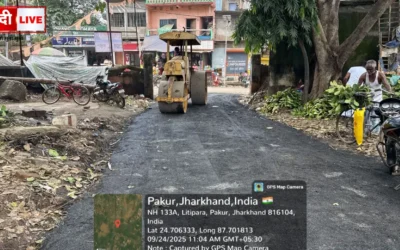 Construction of a PCC road at Hiranpur
