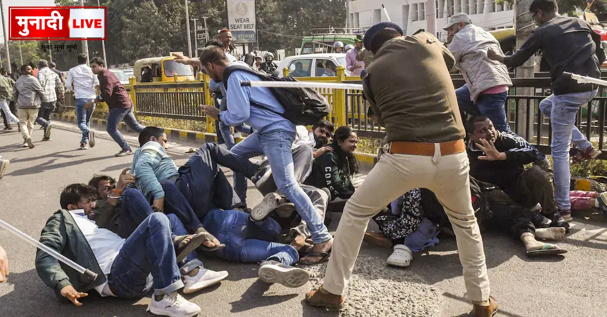 lathi charge on sub-inspector recruitment candidates in Patna