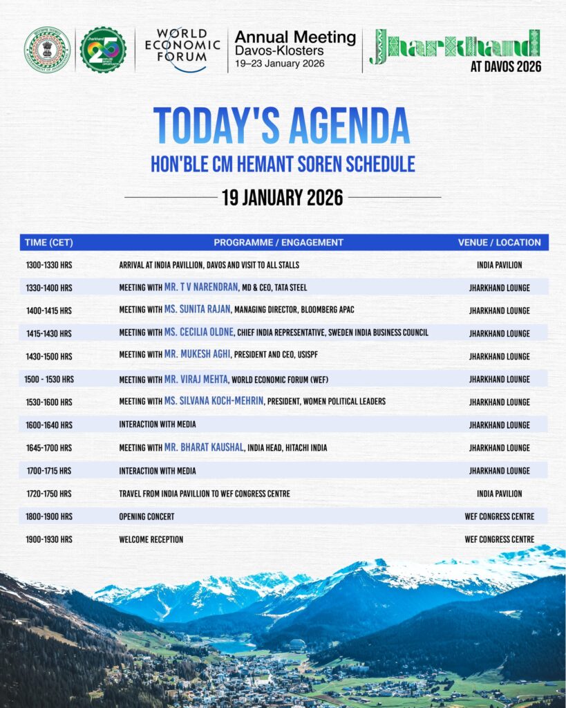 दावोस में झारखण्ड की मजबूत शुरुआत 15 WhatsApp Image 2026 01 19 at 14.05.36