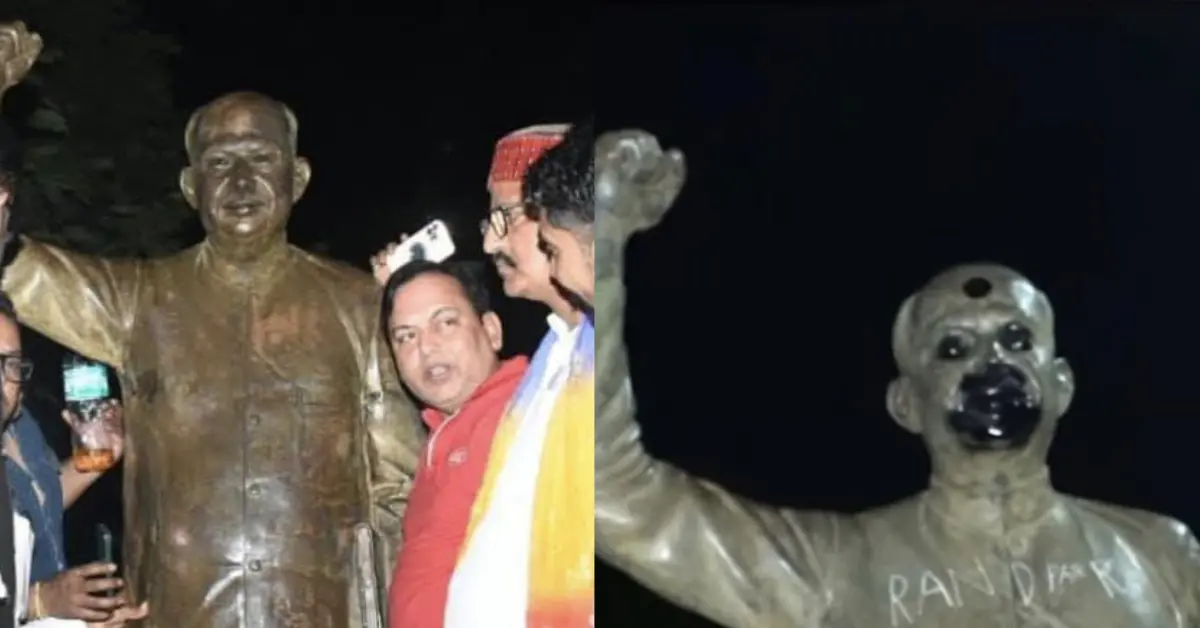 Soot on Ranchi statue