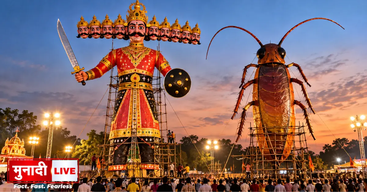 Ravana Dahan Cockroach Effigy